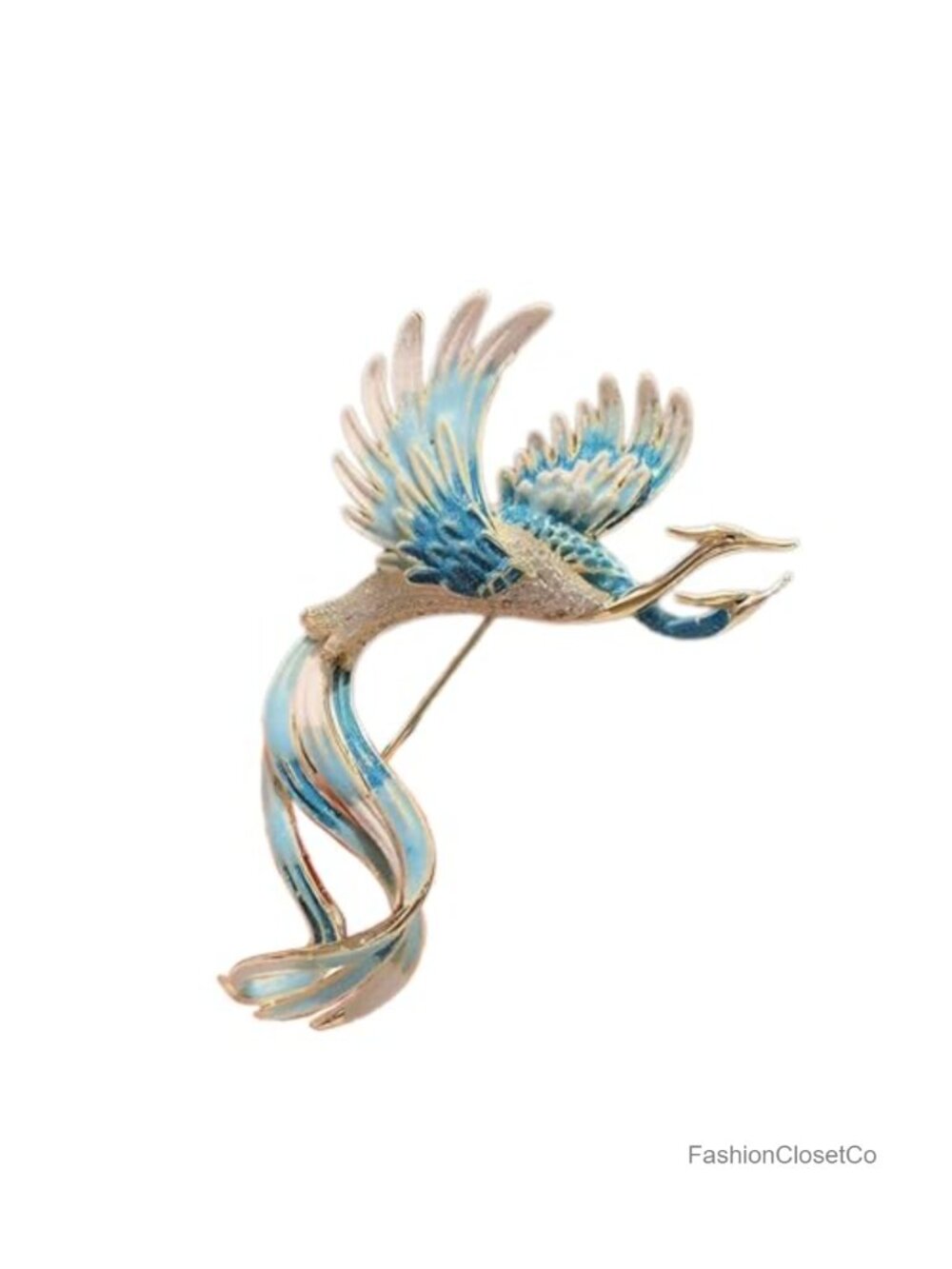 Vintage Enamel Phoenix Brooch Pin for Coat Suit Sweater